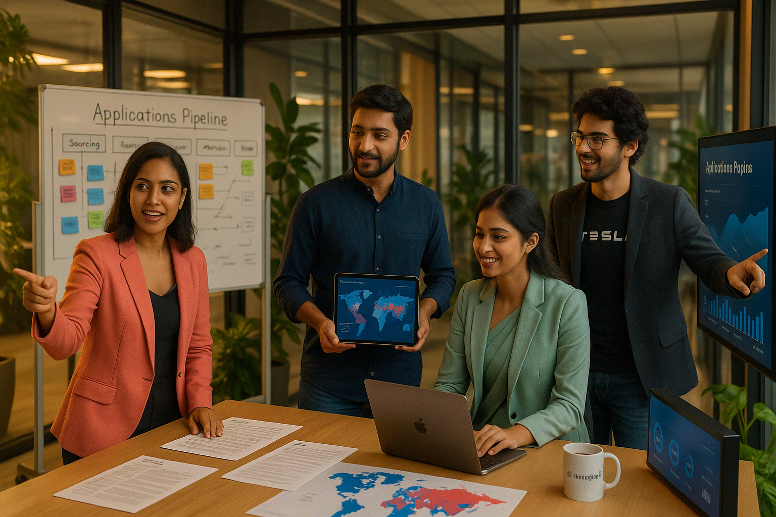 Our team strategizing client applications