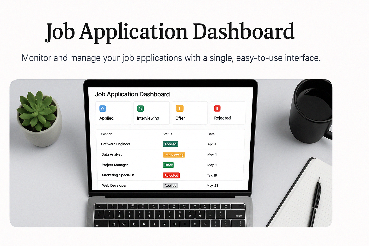 Live Application Tracker - a feature of the ApplyOnBehalf service